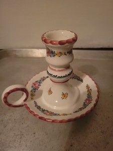 Gmundner Keramik 4" Biedermeier Candlestick Austria